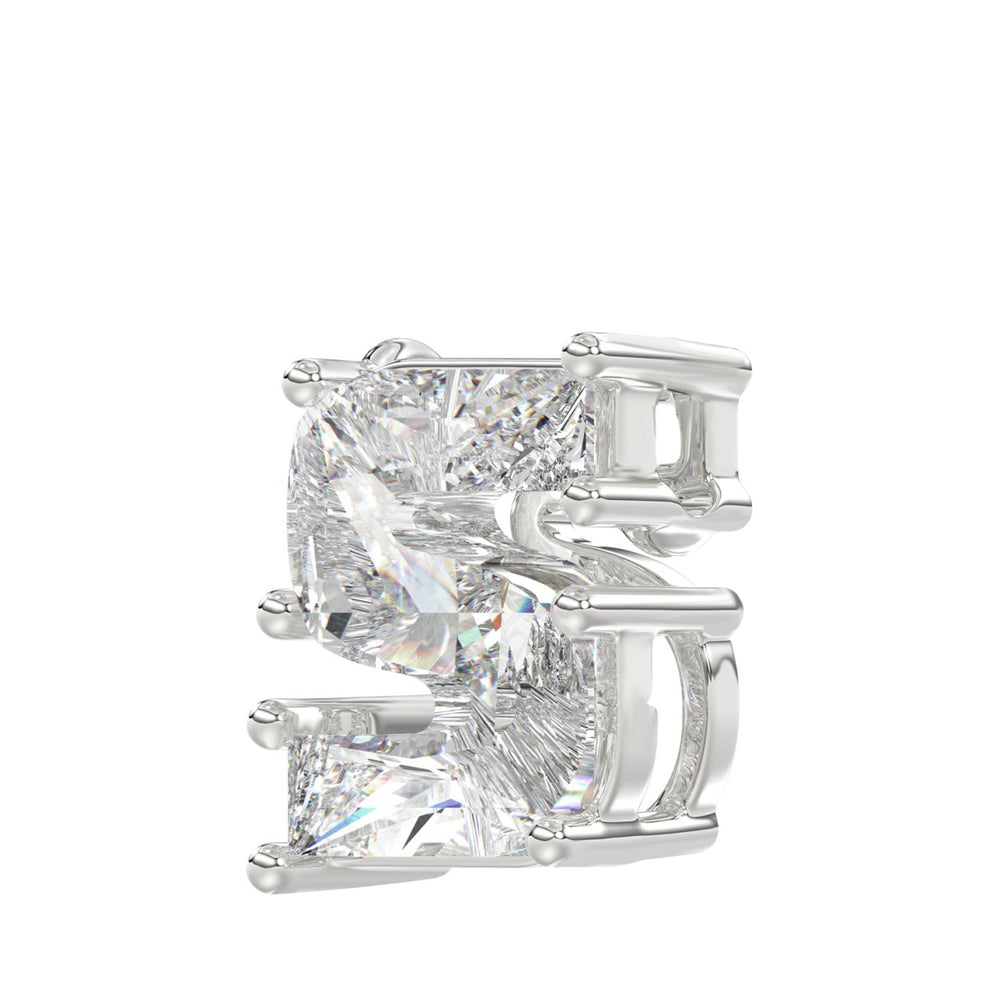 10K WHITE GOLD 1 3/4CT FANCY CUT ALPHABET DIAMOND MEN'S CHARM PENDANT