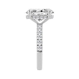 14K WHITE GOLD 4 3/4CT ROUND/OVAL DIAMOND LADIES RING (CENTER STONE OVAL DIAMOND 4CT)