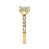 14K YELLOW GOLD 6.00CT ROUND/CUSHION DIAMOND LADIES RING (CENTER STONE CUSHION DIAMOND 5CT)
