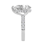 14K WHITE GOLD 4 3/4CT ROUND/PEAR DIAMOND LADIES RING (CENTER STONE PEAR DIAMOND 4CT)