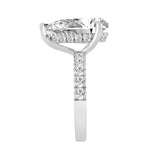 14K WHITE GOLD 6.00CT ROUND/PEAR DIAMOND LADIES RING (CENTER STONE PEAR DIAMOND 5CT