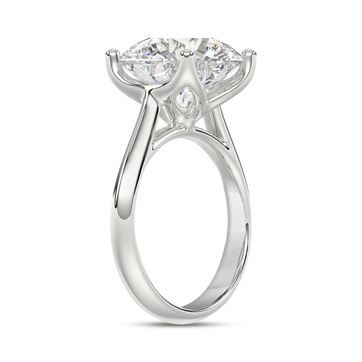 14K WHITE GOLD 8.00CT ROUND DIAMOND LADIES RING