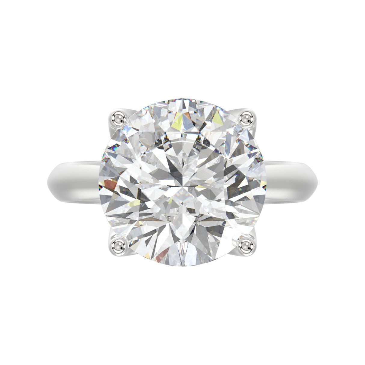 14K WHITE GOLD 8.00CT ROUND DIAMOND LADIES RING
