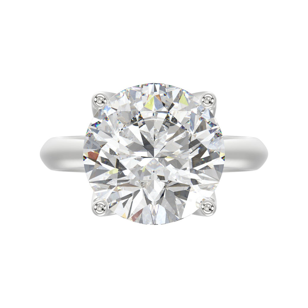 14K WHITE GOLD 8.00CT ROUND DIAMOND LADIES RING