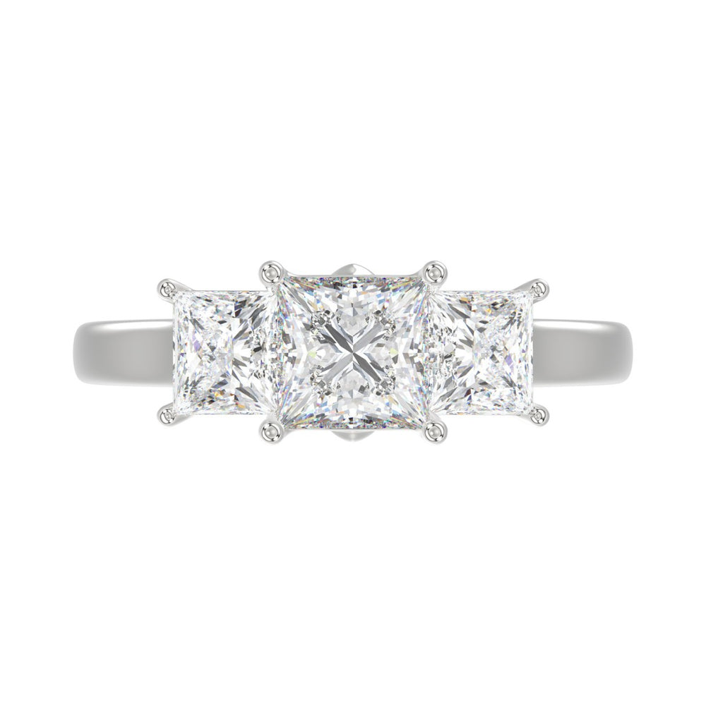 14K WHITE GOLD 2 1/6CT PRINCESS DIAMOND LADIES RING (CENTER STONE PRINCESS DIAMOND 1CT)
