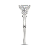 14K WHITE GOLD 2 5/8CT PRINCESS/PEAR DIAMOND LADIES RING (CENTER STONE PRINCESS DIAMOND 1 5/8CT)