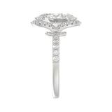14K WHITE GOLD 4 1/2CT ROUND/OVAL DIAMOND LADIES RING (CENTER STONE OVAL DIAMOND 4.00CT &amp; Color F-G Clarity VS1/VS2)