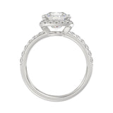 14K WHITE GOLD 4 1/2CT ROUND/CUSHION DIAMOND LADIES RING (CENTER STONE CUSHION DIAMOND 4CT &amp; Color F-G Clarity VS1/VS2)