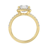14K YELLOW GOLD 4 1/2CT ROUND/CUSHION DIAMOND LADIES RING (CENTER STONE CUSHION DIAMOND 4CT &amp; Color F-G Clarity VS1/VS2)