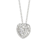 10K WHITE GOLD 3/4CT ROUND DIAMOND LADIES PENDANT WITH CHAIN (CENTER STONE ROUND DIAMOND 1/2CT)