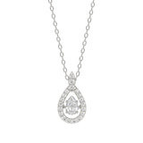 10K WHITE GOLD 3/4CT ROUND/PEAR DIAMOND LADIES PENDANT WITH CHAIN (CENTER STONE PEAR DIAMOND 1/2CT)