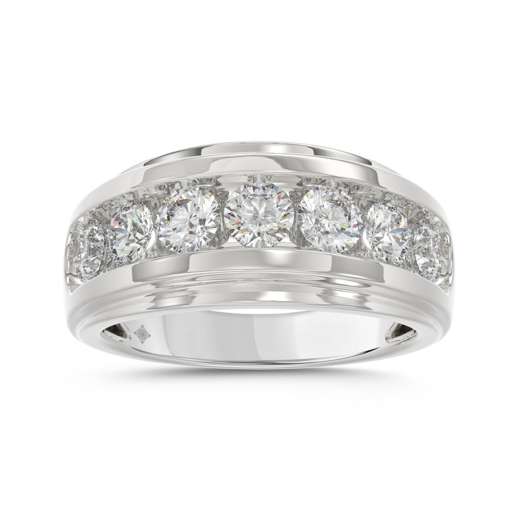 10K WHITE GOLD 2.00CT ROUND DIAMOND MEN'S BAND