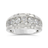10K WHITE GOLD 2.00CT ROUND DIAMOND MEN'S BAND