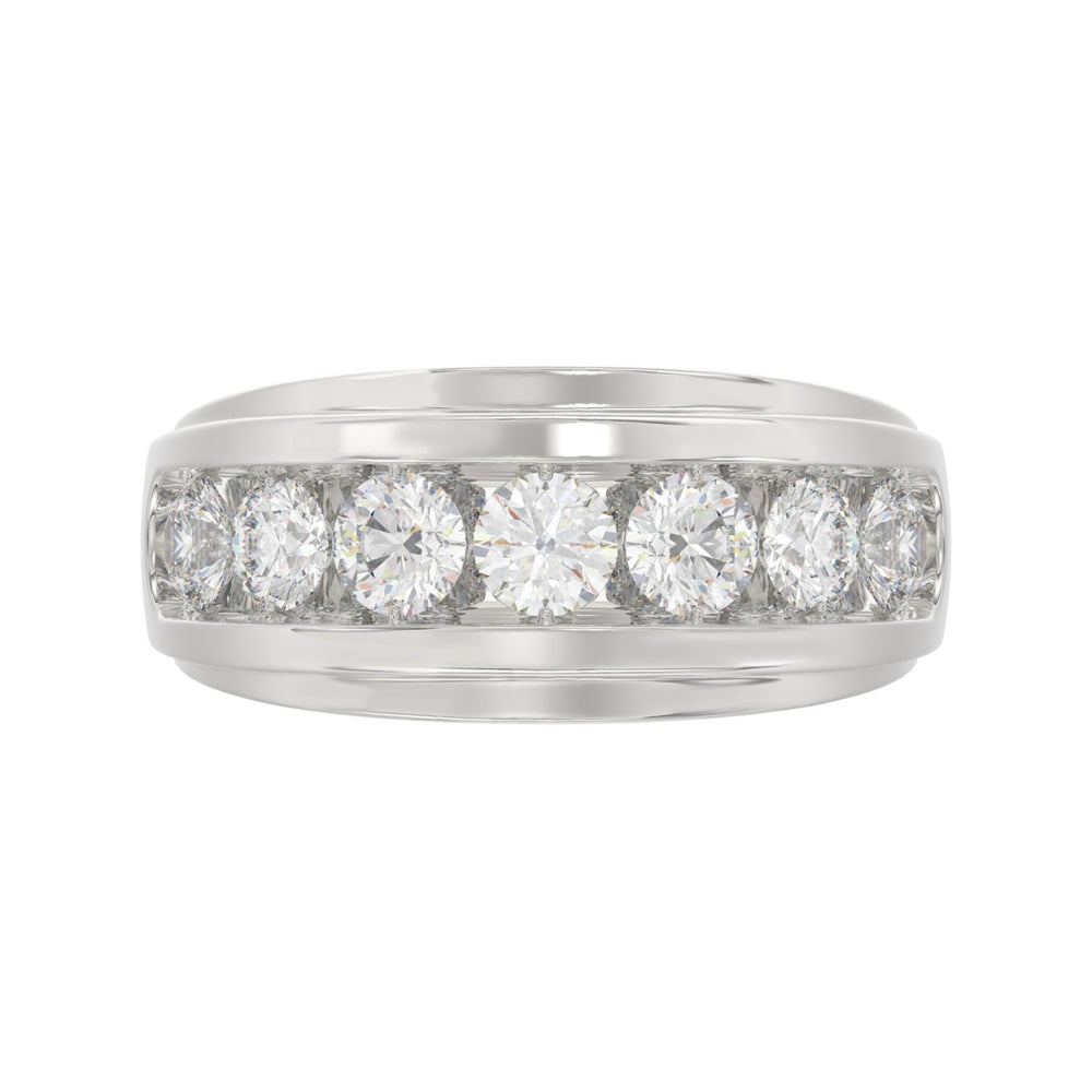 10K WHITE GOLD 2.00CT ROUND DIAMOND MEN'S BAND