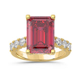 14K YELLOW GOLD 12 1/6CT ROUND/EMERALD RUBY DIAMOND LADIES RING (CENTER STONE EMERALD RUBY DIAMOND 11 1/6CT)