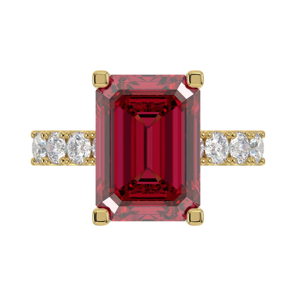14K YELLOW GOLD 12 1/6CT ROUND/EMERALD RUBY DIAMOND LADIES RING (CENTER STONE EMERALD RUBY DIAMOND 11 1/6CT)