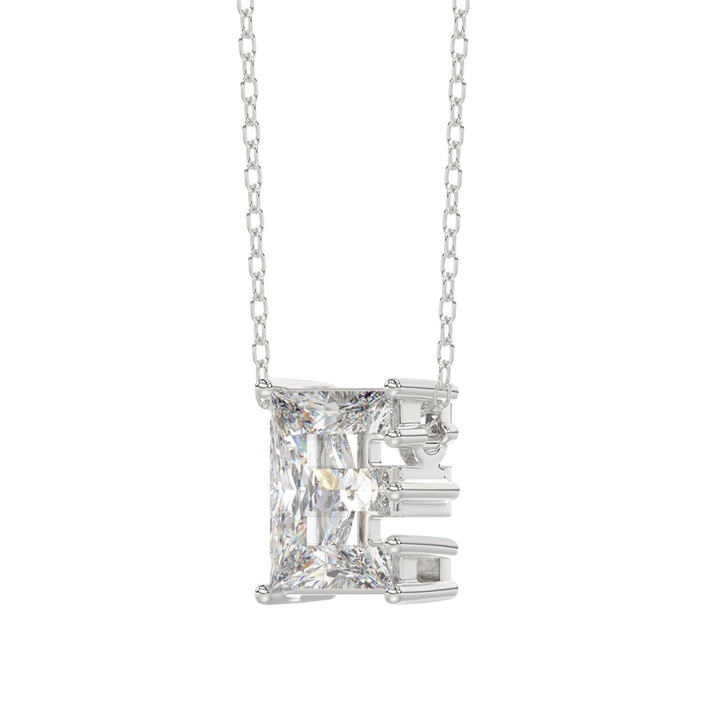 14K WHITE GOLD 1 1/2CT FANCY CUT ALPHABET DIAMOND LADIES PENDANT WITH CHAIN
