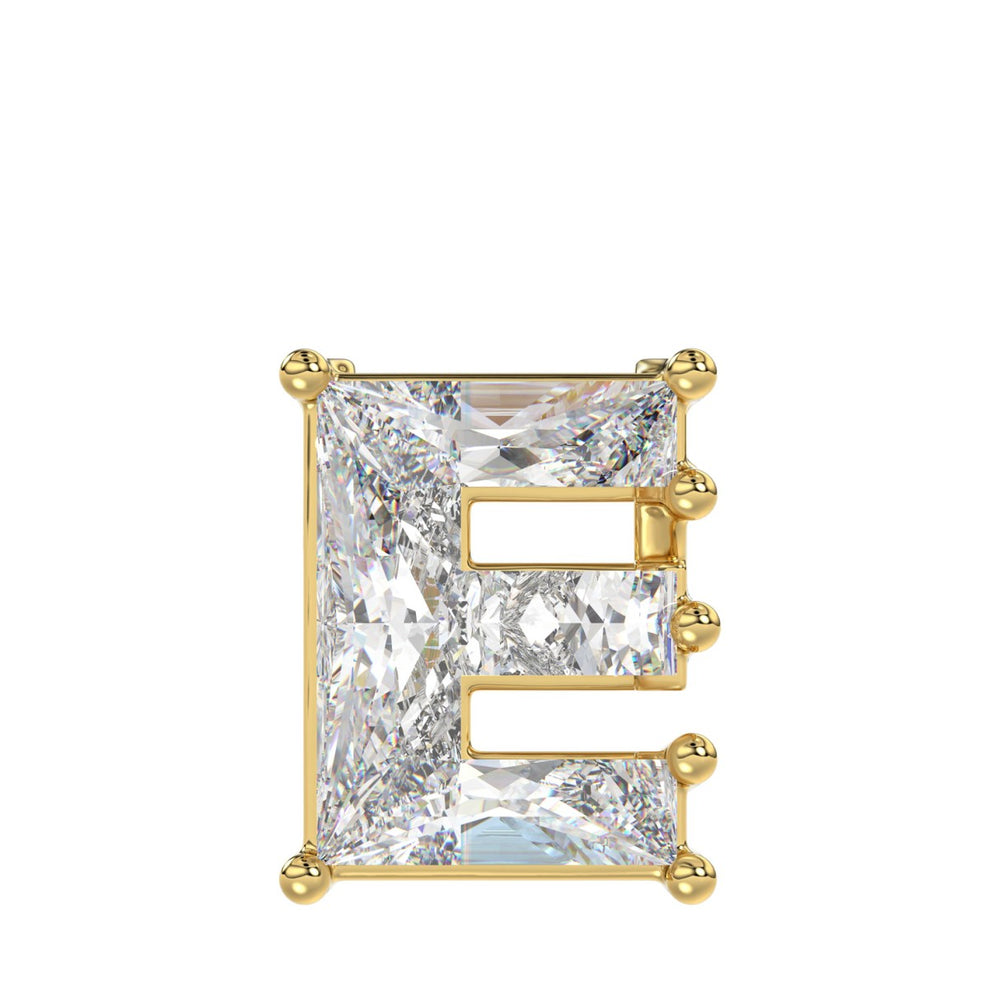 14K YELLOW GOLD 1 1/2CT FANCY CUT ALPHABET DIAMOND MEN'S CHARM PENDANT