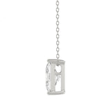 14K WHITE GOLD 1 1/3CT FANCY CUT ALPHABET DIAMOND LADIES PENDANT WITH CHAIN