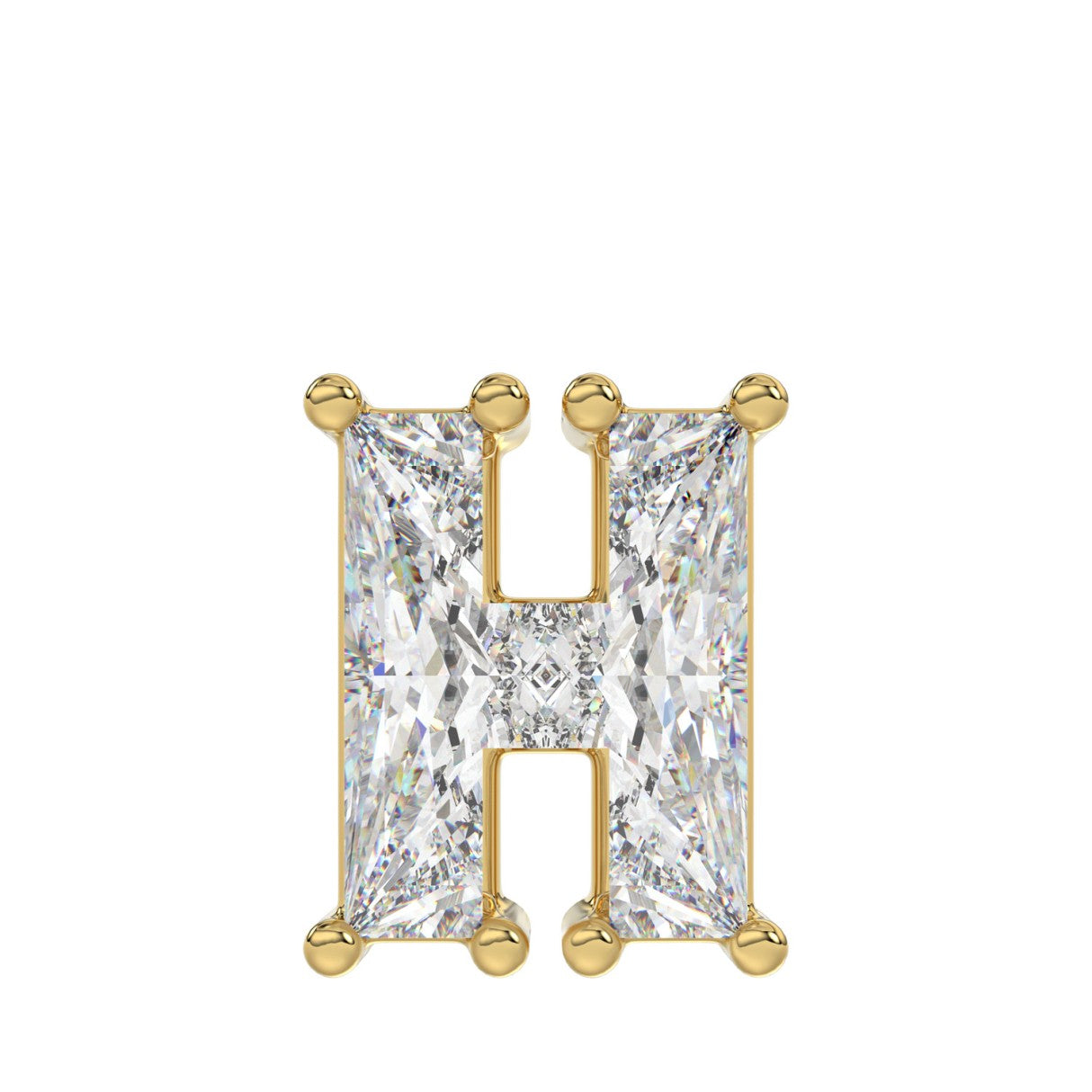 14K YELLOW GOLD 1 1/3CT FANCY CUT ALPHABET DIAMOND MEN'S CHARM PENDANT