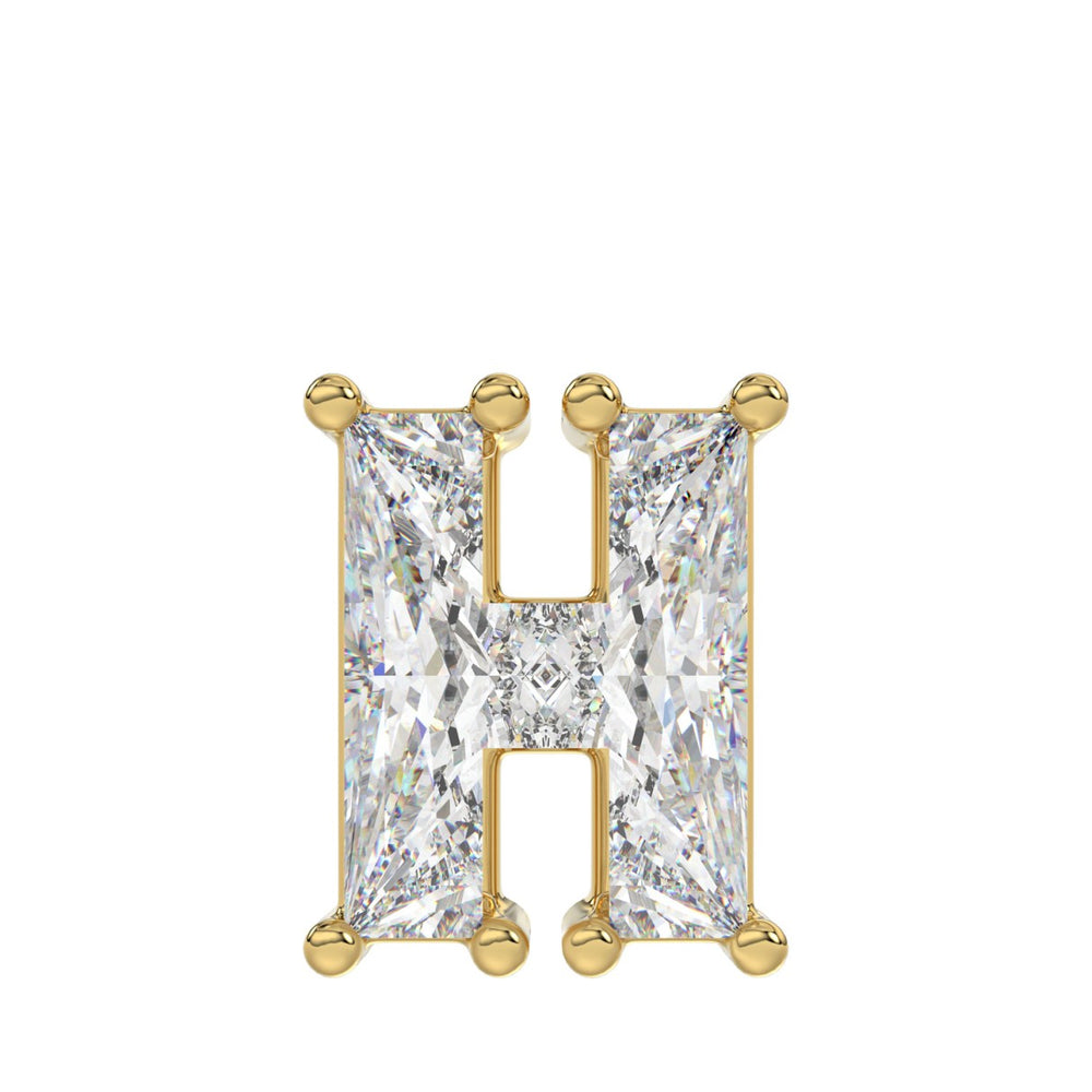 14K YELLOW GOLD 1 1/3CT FANCY CUT ALPHABET DIAMOND MEN'S CHARM PENDANT