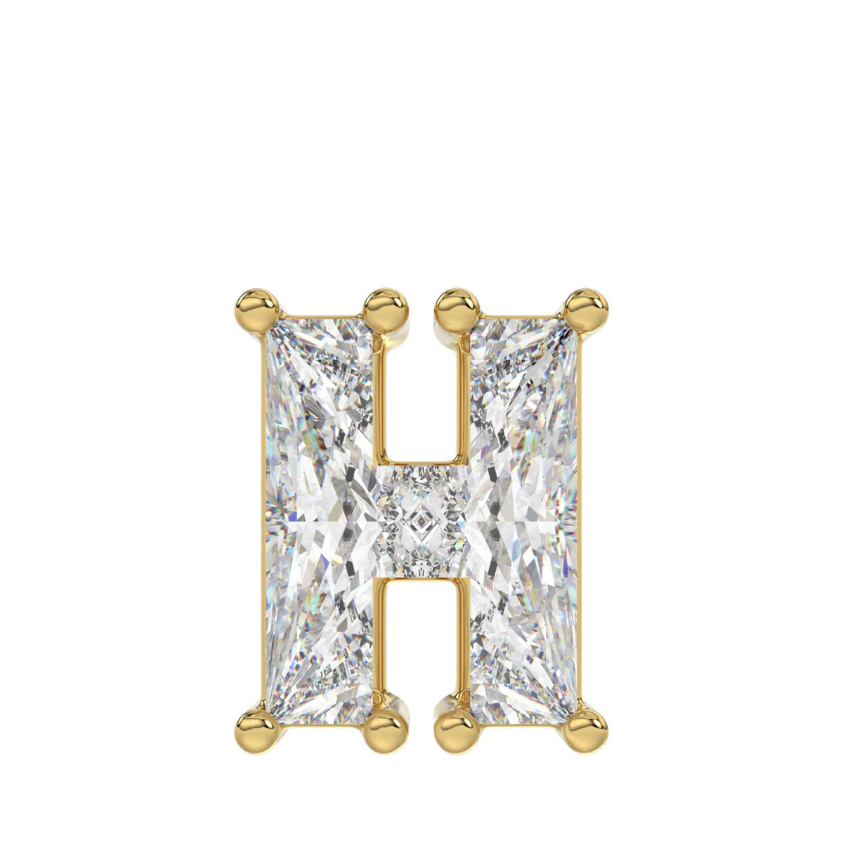 14K YELLOW GOLD 1 1/3CT FANCY CUT ALPHABET DIAMOND MEN'S CHARM PENDANT