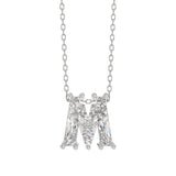 14K WHITE GOLD 1 5/8CT FANCY CUT ALPHABET DIAMOND LADIES PENDANT WITH CHAIN
