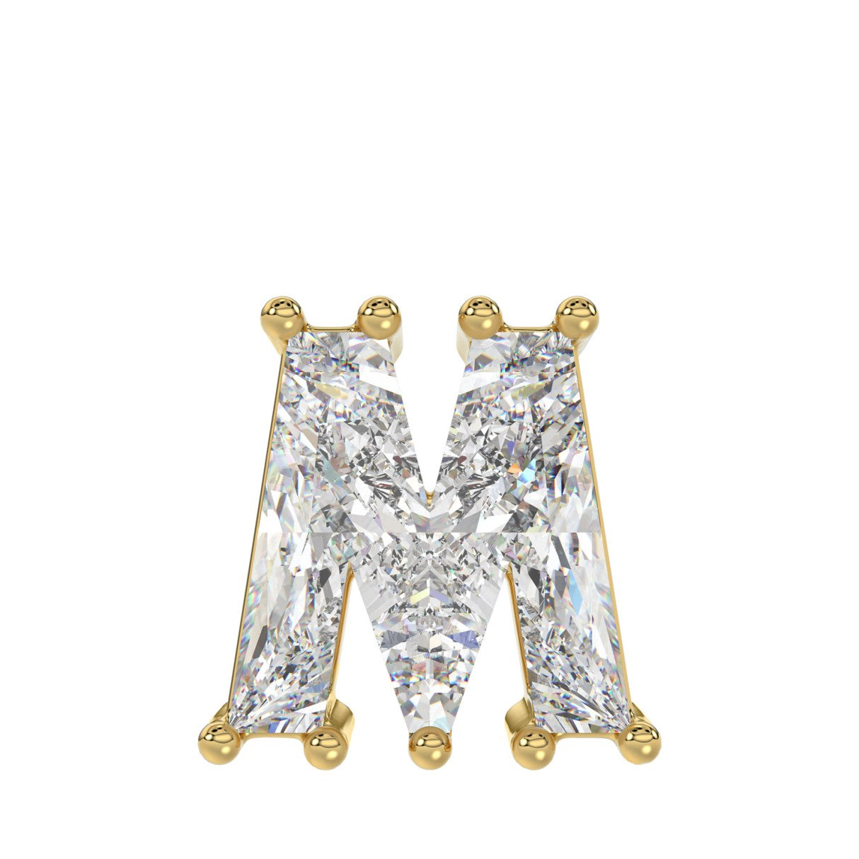 14K YELLOW GOLD 1 5/8CT FANCY CUT ALPHABET DIAMOND MEN'S CHARM PENDANT