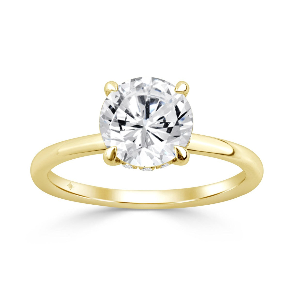 14K YELLOW GOLD 2.00CT ROUND DIAMOND LADIES RING (CENTER STONE ROUND DIAMOND 2CT)