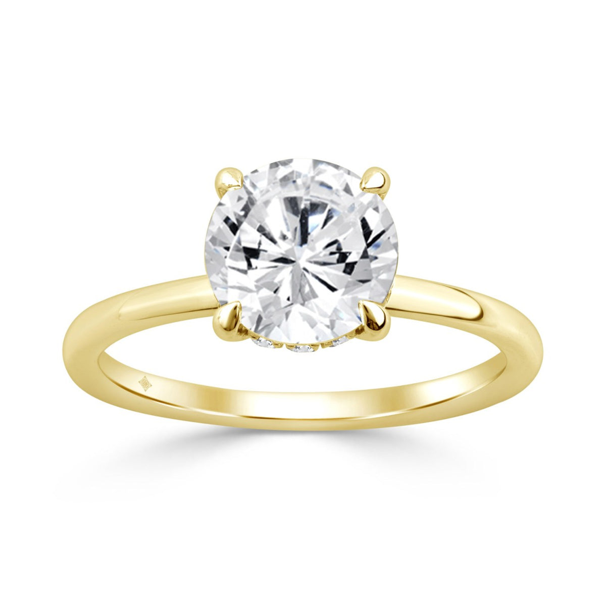 14K YELLOW GOLD 2.00CT ROUND DIAMOND LADIES RING (CENTER STONE ROUND DIAMOND 2CT)