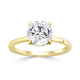 14K YELLOW GOLD 2.00CT ROUND DIAMOND LADIES RING (CENTER STONE ROUND DIAMOND 2CT)