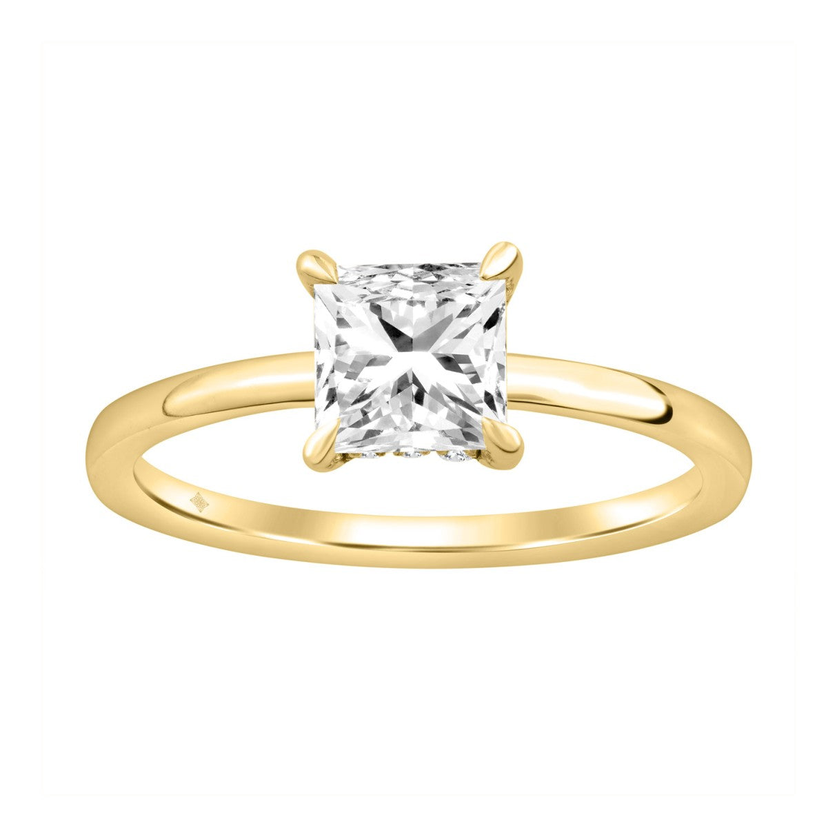 14K YELLOW GOLD 2.00CT ROUND/PRINCESS DIAMOND LADIES RING (CENTER STONE PRINCESS DIAMOND 2.00CT)