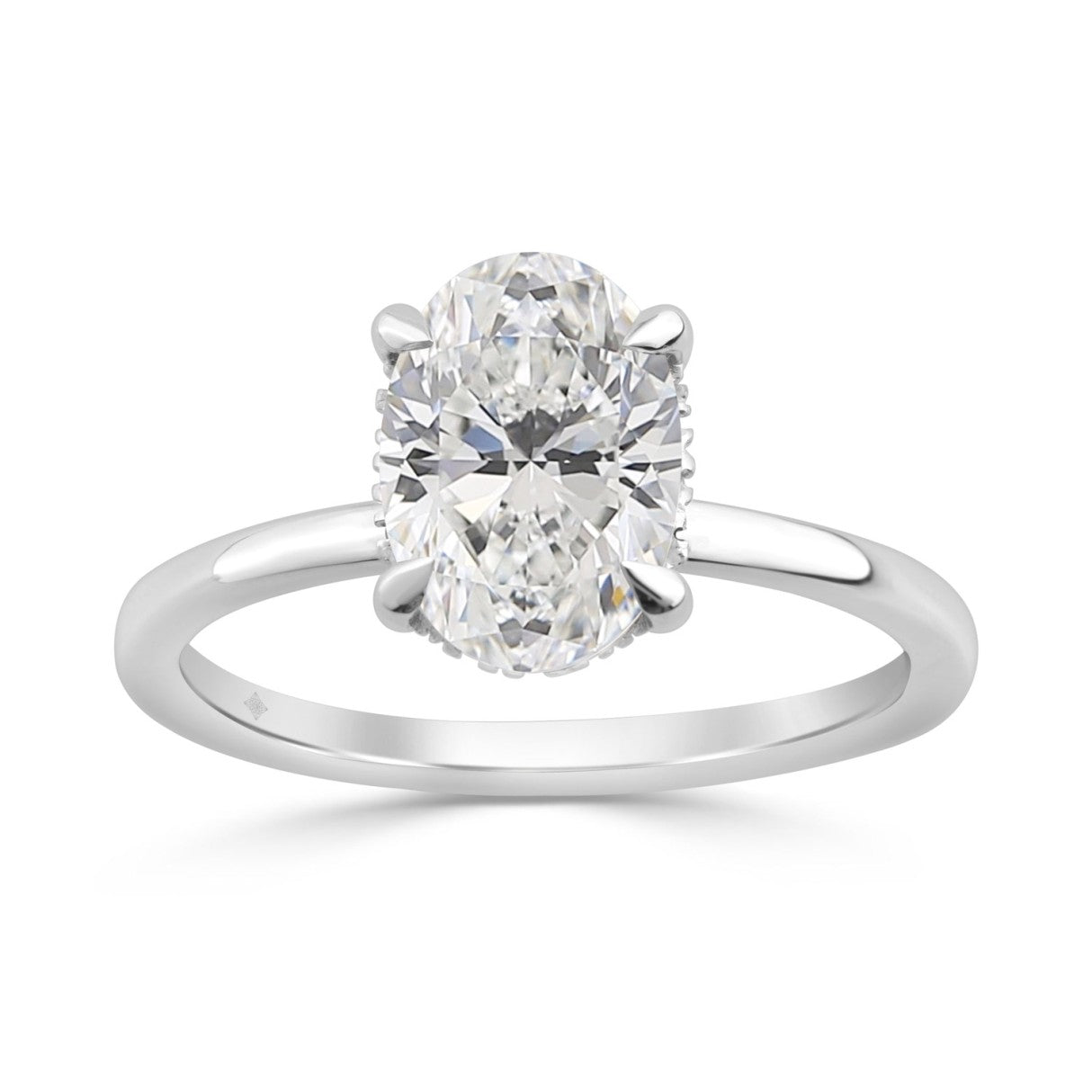 14K WHITE GOLD 2.00CT OVAL/ROUND DIAMOND LADIES RING (CENTER STONE OVAL DIAMOND 2CT)