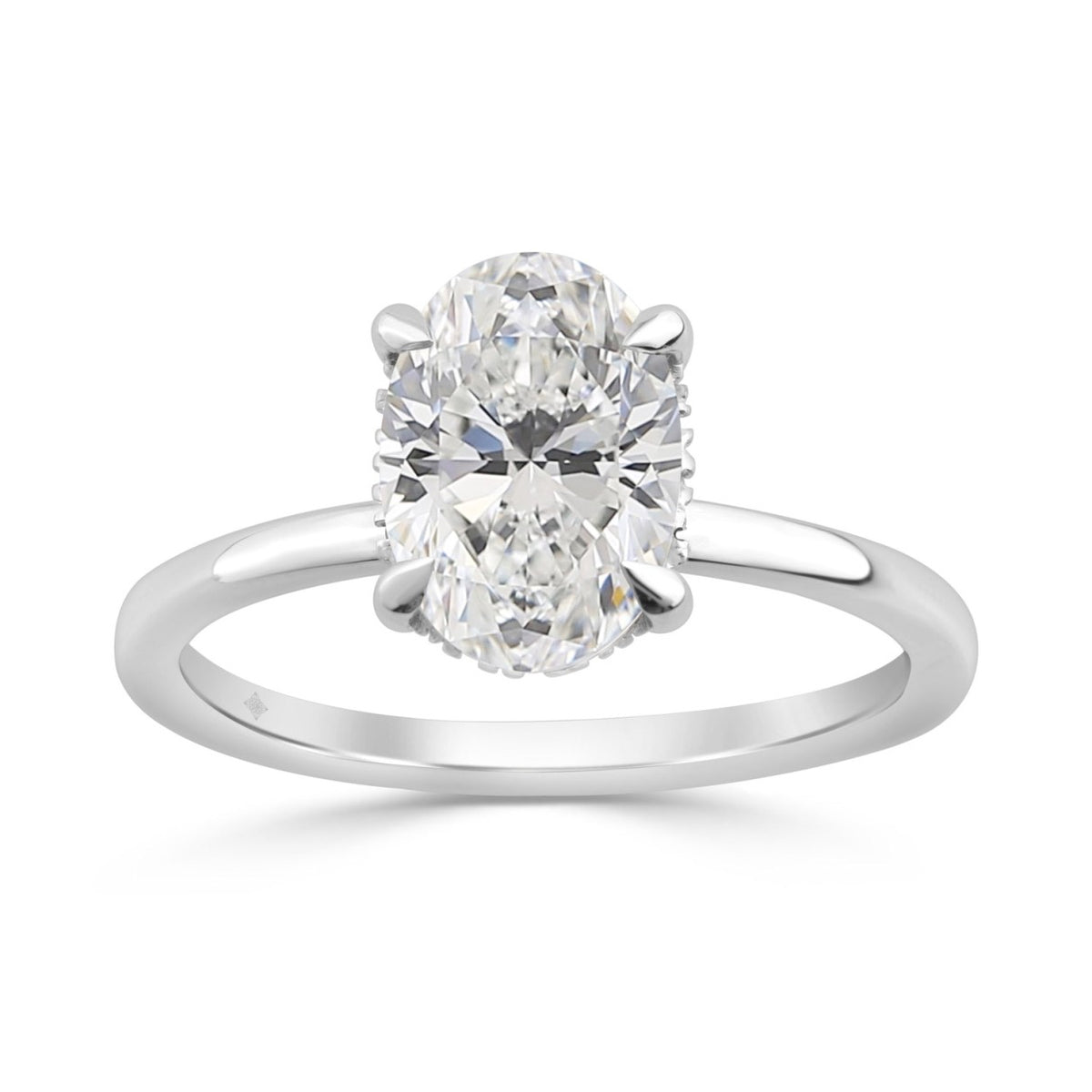 14K WHITE GOLD 2.00CT OVAL/ROUND DIAMOND LADIES RING (CENTER STONE OVAL DIAMOND 2CT)