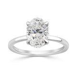 14K WHITE GOLD 2.00CT OVAL/ROUND DIAMOND LADIES RING (CENTER STONE OVAL DIAMOND 2CT)