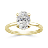 14K YELLOW GOLD 2.00CT OVAL/ROUND DIAMOND LADIES RING (CENTER STONE OVAL DIAMOND 2CT)