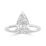 14K WHITE GOLD 2.00CT PEAR/ROUND DIAMOND LADIES RING (CENTER STONE PEAR DIAMOND 2CT)