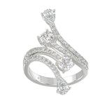 14K WHITE GOLD 2.00CT ROUND/PEAR DIAMOND LADIES RING