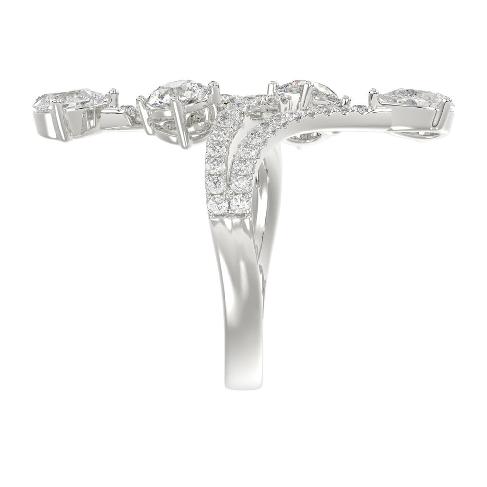14K WHITE GOLD 2.00CT ROUND/PEAR DIAMOND LADIES RING