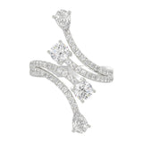 14K WHITE GOLD 2.00CT ROUND/PEAR DIAMOND LADIES RING