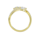 14K YELLOW GOLD 2.00CT ROUND/PEAR DIAMOND LADIES RING