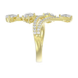 14K YELLOW GOLD 2.00CT ROUND/PEAR DIAMOND LADIES RING