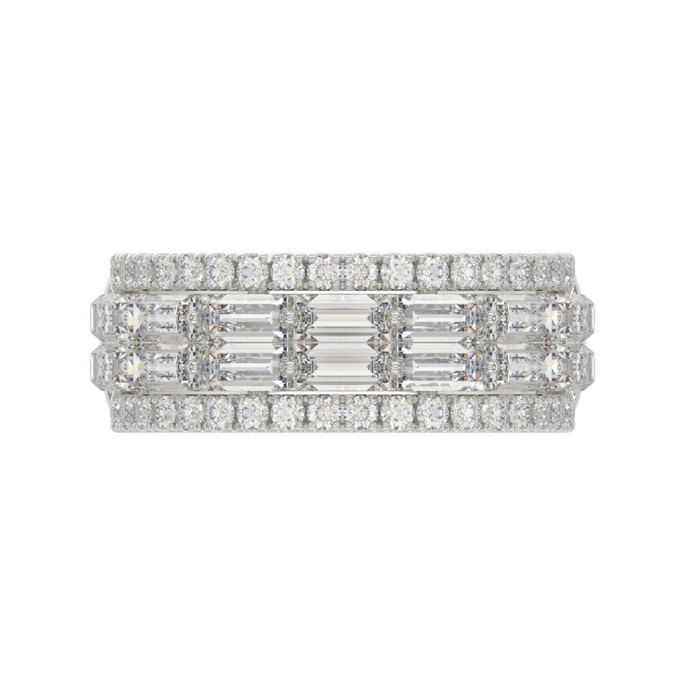 14K WHITE GOLD 1 1/4CT ROUND/BAGUETTE DIAMOND LADIES BAND