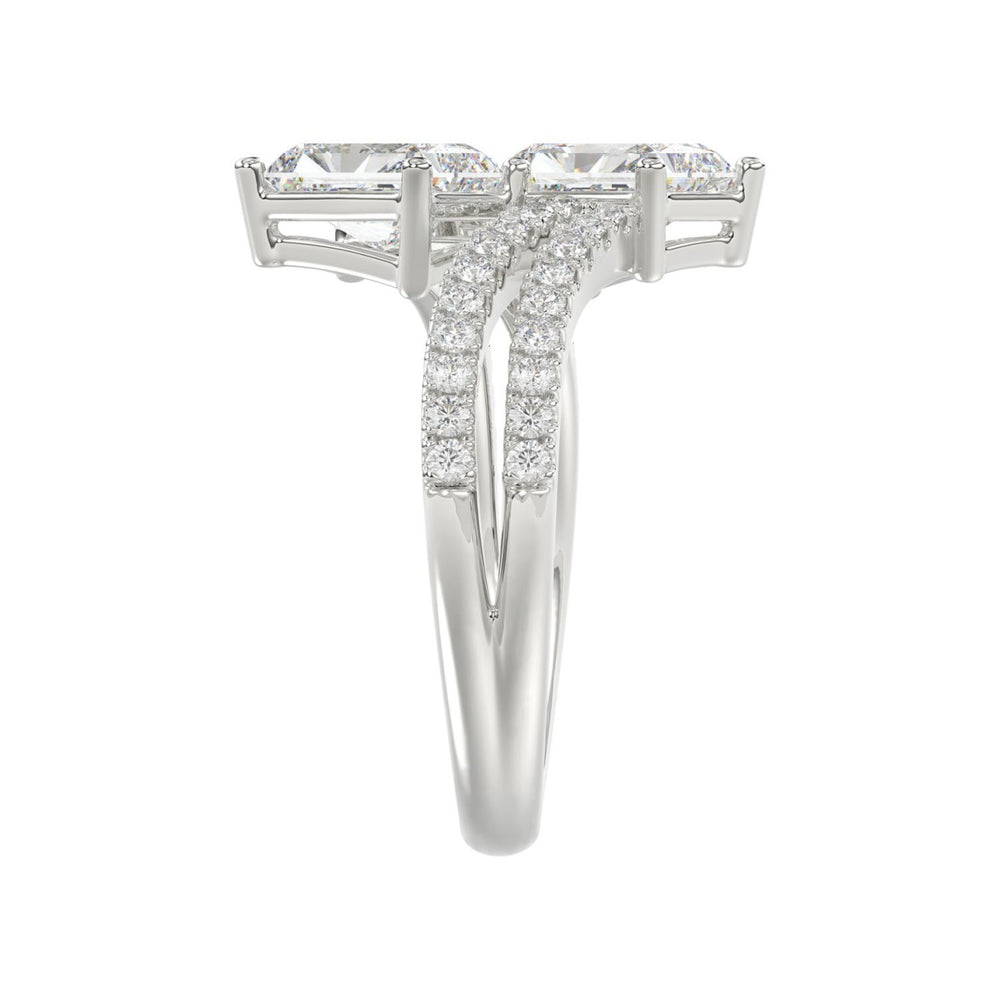 14K WHITE GOLD 2 1/4CT ROUND/RADIANT DIAMOND LADIES RING (CENTER STONE RADIANT DIAMOND 2CT)