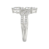 14K WHITE GOLD 2 1/4CT ROUND/RADIANT DIAMOND LADIES RING (CENTER STONE RADIANT DIAMOND 2CT)