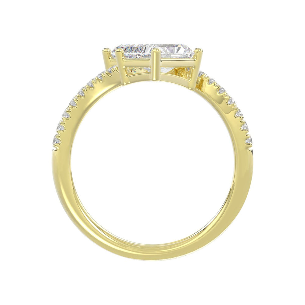 14K YELLOW GOLD 2 1/4CT ROUND/RADIANT DIAMOND LADIES RING (CENTER STONE RADIANT DIAMOND 2CT)