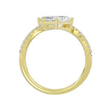 14K YELLOW GOLD 2 1/4CT ROUND/RADIANT DIAMOND LADIES RING (CENTER STONE RADIANT DIAMOND 2CT)