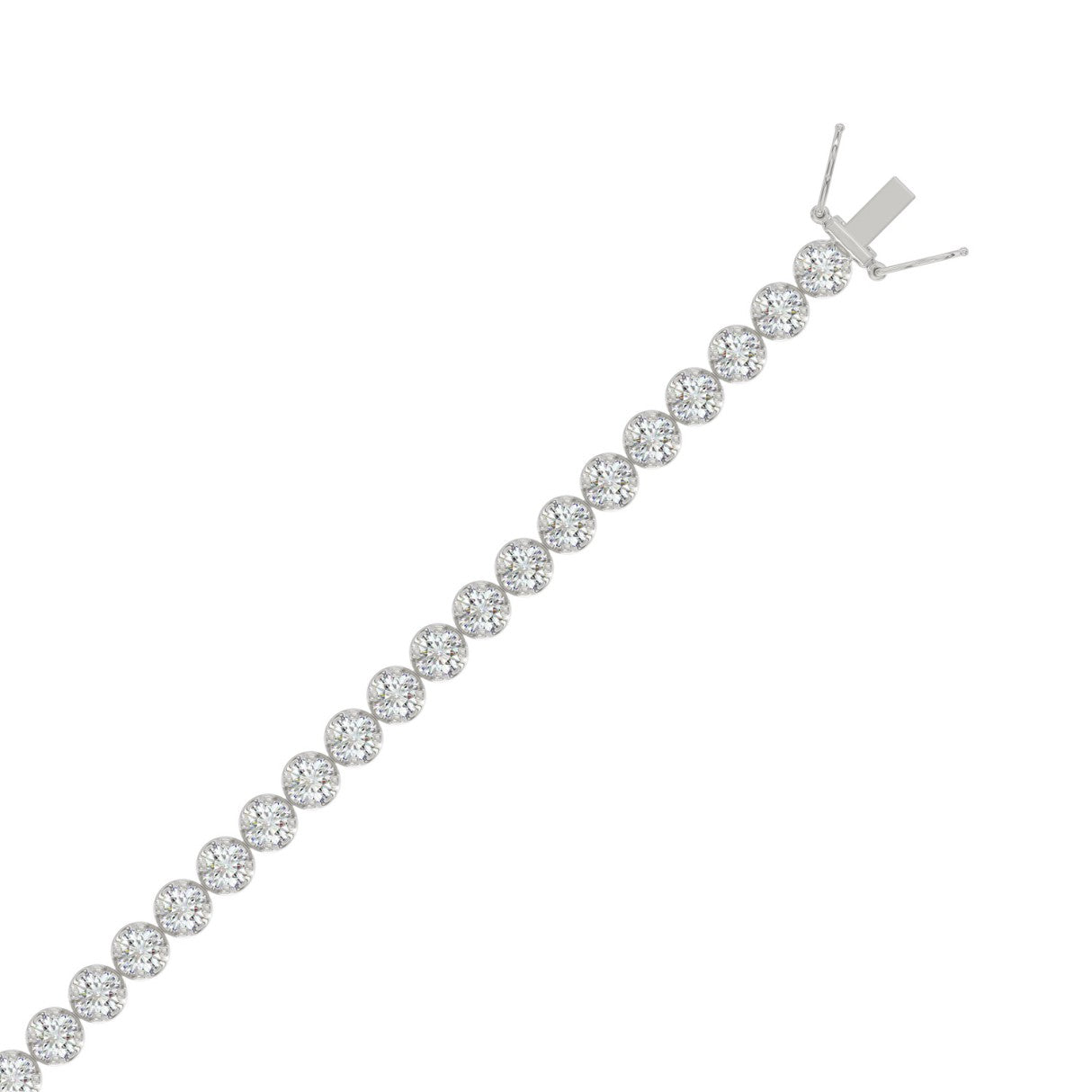 14K WHITE GOLD 7.00CT ROUND DIAMOND LADIES BRACELET