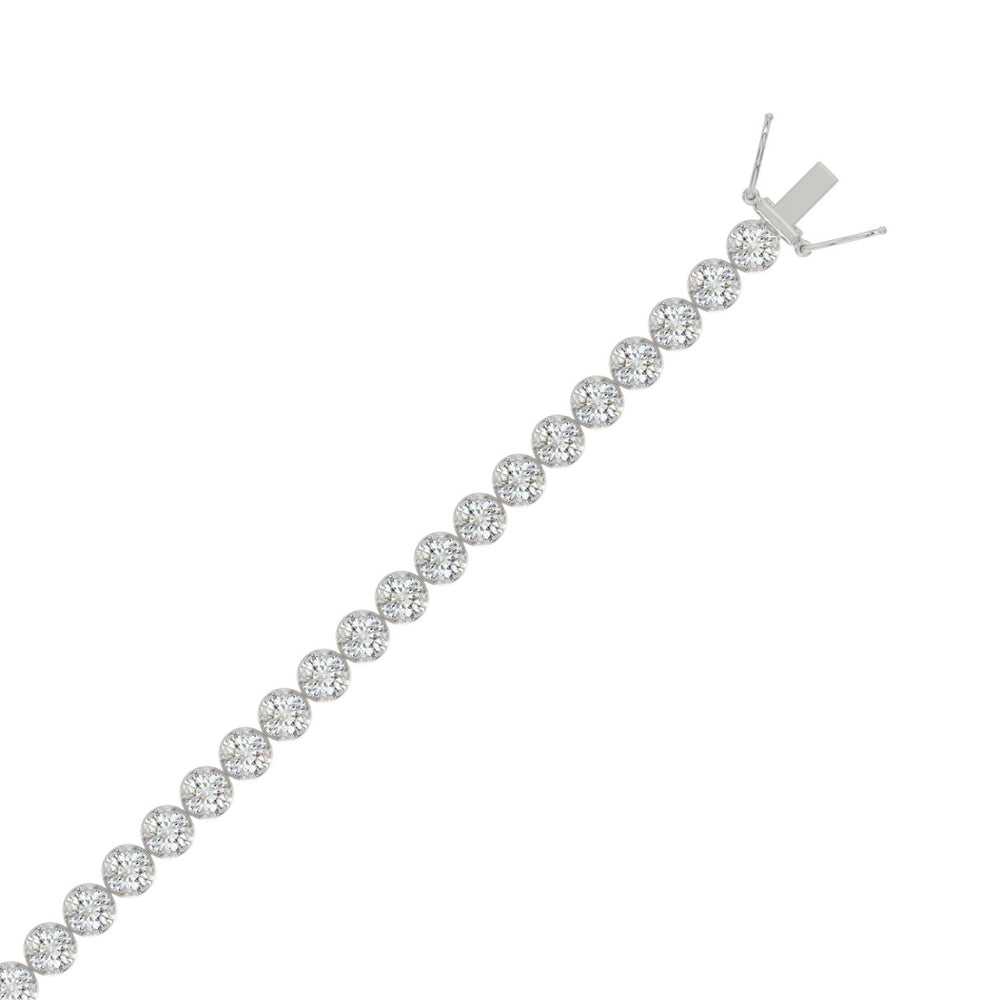 14K WHITE GOLD 7.00CT ROUND DIAMOND LADIES BRACELET