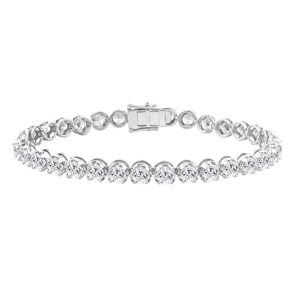 14K WHITE GOLD 10.00CT ROUND DIAMOND LADIES BRACELET